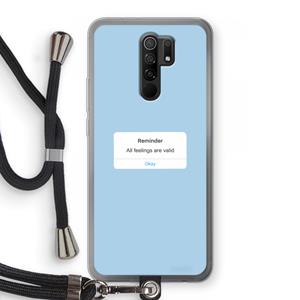 CaseCompany Reminder: Xiaomi Redmi 9 Transparant Hoesje met koord