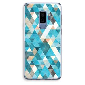 CaseCompany Gekleurde driehoekjes blauw: Samsung Galaxy S9 Plus Transparant Hoesje