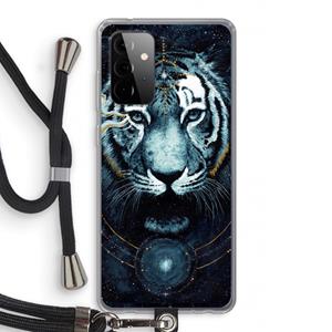 CaseCompany Darkness Tiger: Samsung Galaxy A72 5G Transparant Hoesje met koord