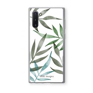 CaseCompany Tropical watercolor leaves: Samsung Galaxy Note 10 Transparant Hoesje
