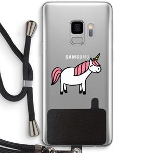 CaseCompany Eenhoorn: Samsung Galaxy S9 Transparant Hoesje met koord