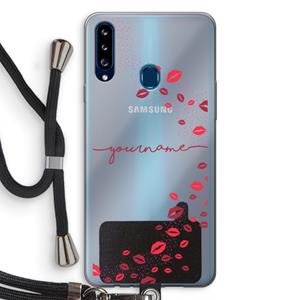CaseCompany Kusjes: Samsung Galaxy A20s Transparant Hoesje met koord