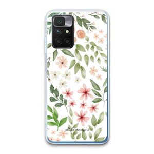 CaseCompany Botanical sweet flower heaven: Xiaomi Redmi 10 Transparant Hoesje