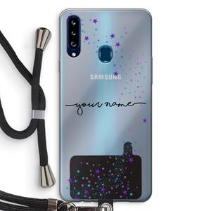 CaseCompany Sterren: Samsung Galaxy A20s Transparant Hoesje met koord