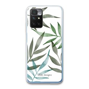 CaseCompany Tropical watercolor leaves: Xiaomi Redmi 10 Transparant Hoesje