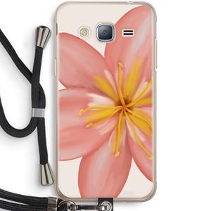 CaseCompany Pink Ellila Flower: Samsung Galaxy J3 (2016) Transparant Hoesje met koord