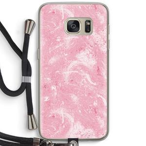CaseCompany Abstract Painting Pink: Samsung Galaxy S7 Transparant Hoesje met koord