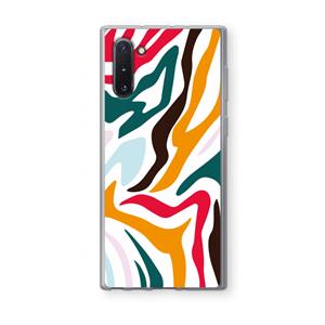 CaseCompany Colored Zebra: Samsung Galaxy Note 10 Transparant Hoesje