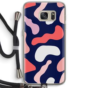 CaseCompany Memphis Shapes Pink: Samsung Galaxy S7 Transparant Hoesje met koord