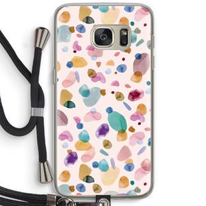 CaseCompany Terrazzo Memphis Pink: Samsung Galaxy S7 Transparant Hoesje met koord