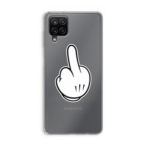 CaseCompany Middle finger white: Samsung Galaxy A12 Transparant Hoesje