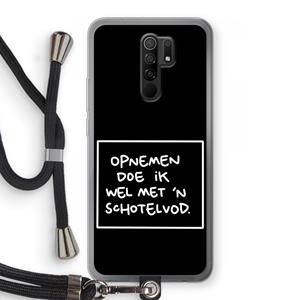 CaseCompany Schotelvod: Xiaomi Redmi 9 Transparant Hoesje met koord