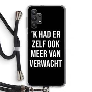 CaseCompany Meer verwacht - Zwart: Samsung Galaxy A32 5G Transparant Hoesje met koord