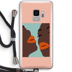 CaseCompany Orange lips: Samsung Galaxy S9 Transparant Hoesje met koord
