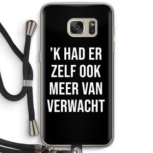CaseCompany Meer verwacht - Zwart: Samsung Galaxy S7 Transparant Hoesje met koord