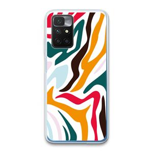CaseCompany Colored Zebra: Xiaomi Redmi 10 Transparant Hoesje