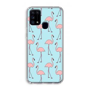 CaseCompany Anything Flamingoes: Samsung Galaxy M31 Transparant Hoesje