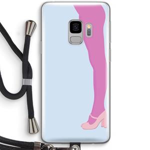CaseCompany Pink panty: Samsung Galaxy S9 Transparant Hoesje met koord