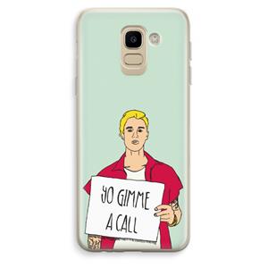 CaseCompany Gimme a call: Samsung Galaxy J6 (2018) Transparant Hoesje