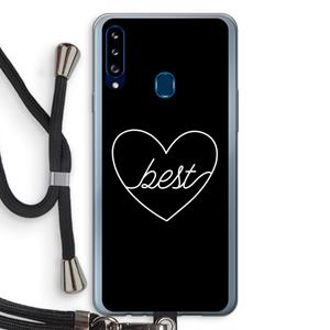 CaseCompany Best heart black: Samsung Galaxy A20s Transparant Hoesje met koord
