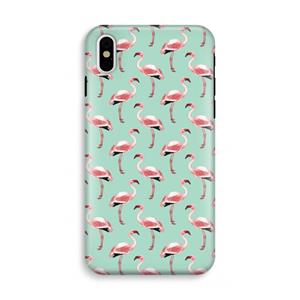 CaseCompany Flamingoprint groen: iPhone XS Tough Case