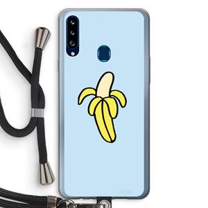 CaseCompany Banana: Samsung Galaxy A20s Transparant Hoesje met koord