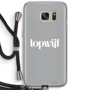 CaseCompany Topwijf Grijs Wit: Samsung Galaxy S7 Transparant Hoesje met koord