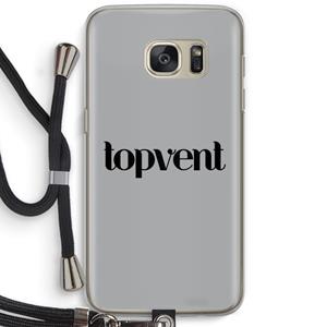 CaseCompany Topvent Grijs Zwart: Samsung Galaxy S7 Transparant Hoesje met koord