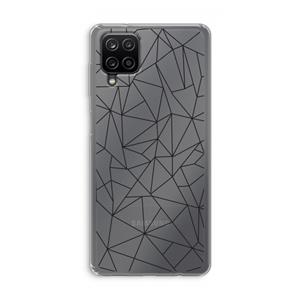 CaseCompany Geometrische lijnen zwart: Samsung Galaxy A12 Transparant Hoesje