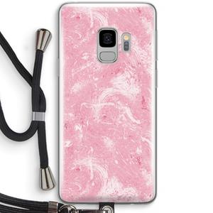 CaseCompany Abstract Painting Pink: Samsung Galaxy S9 Transparant Hoesje met koord