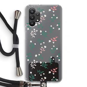 CaseCompany Small white flowers: Samsung Galaxy A32 5G Transparant Hoesje met koord