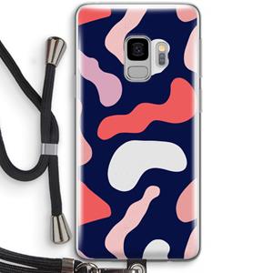 CaseCompany Memphis Shapes Pink: Samsung Galaxy S9 Transparant Hoesje met koord