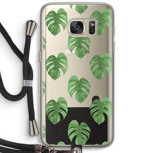 CaseCompany Monstera leaves: Samsung Galaxy S7 Transparant Hoesje met koord