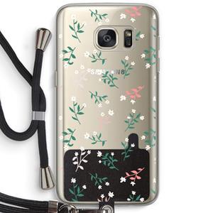 CaseCompany Small white flowers: Samsung Galaxy S7 Transparant Hoesje met koord