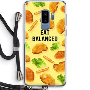 CaseCompany Eat Balanced: Samsung Galaxy S9 Plus Transparant Hoesje met koord