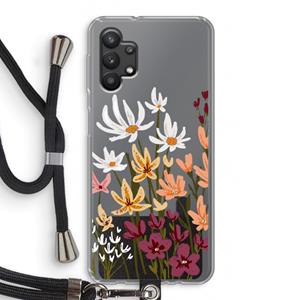 CaseCompany Painted wildflowers: Samsung Galaxy A32 5G Transparant Hoesje met koord