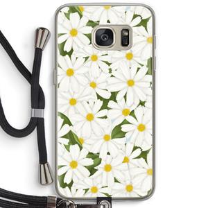CaseCompany Summer Daisies: Samsung Galaxy S7 Transparant Hoesje met koord