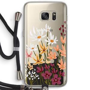 CaseCompany Painted wildflowers: Samsung Galaxy S7 Transparant Hoesje met koord
