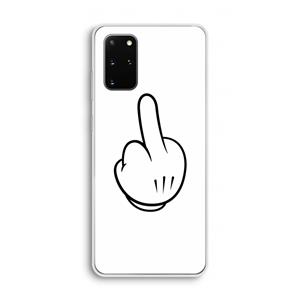 CaseCompany Middle finger white: Samsung Galaxy S20 Plus Transparant Hoesje
