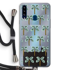 CaseCompany Paradise: Samsung Galaxy A20s Transparant Hoesje met koord