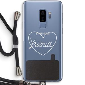 CaseCompany Friends heart pastel: Samsung Galaxy S9 Plus Transparant Hoesje met koord