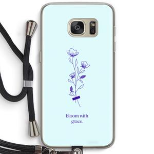 CaseCompany Bloom with grace: Samsung Galaxy S7 Transparant Hoesje met koord