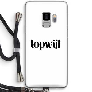 CaseCompany Topwijf Wit: Samsung Galaxy S9 Transparant Hoesje met koord