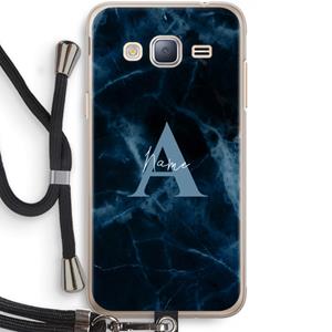 CaseCompany Midnight Marble: Samsung Galaxy J3 (2016) Transparant Hoesje met koord