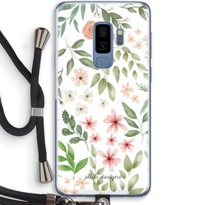 CaseCompany Botanical sweet flower heaven: Samsung Galaxy S9 Plus Transparant Hoesje met koord