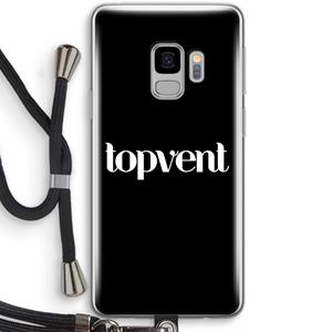 CaseCompany Topvent Zwart: Samsung Galaxy S9 Transparant Hoesje met koord