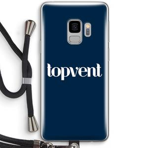 CaseCompany Topvent Navy: Samsung Galaxy S9 Transparant Hoesje met koord
