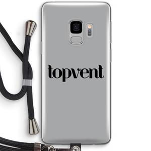 CaseCompany Topvent Grijs Zwart: Samsung Galaxy S9 Transparant Hoesje met koord