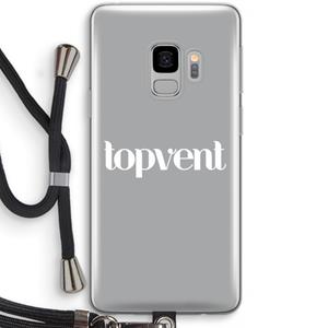 CaseCompany Topvent Grijs Wit: Samsung Galaxy S9 Transparant Hoesje met koord