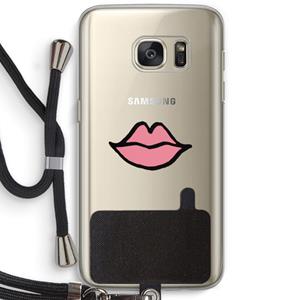CaseCompany Kusje: Samsung Galaxy S7 Transparant Hoesje met koord
